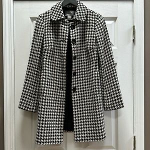 Ann Taylor pea coat - black and white pattern size 2